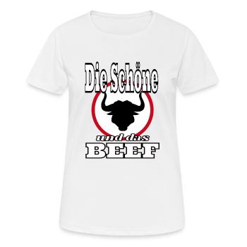Die Schoene und das Beef - Frauen T-Shirt atmungsaktiv - Weiß - Vorne - AI Model Female 172 dark (172cm)