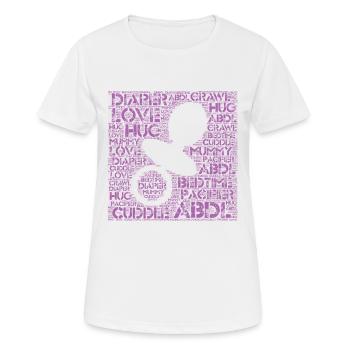 Adult Baby Diaper Lover - Wordart - Frauen T-Shirt atmungsaktiv - Weiß - Vorne - AI Model Female 172 dark (172cm)