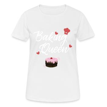 Baking queen bake cake baker gift idea - Women's Breathable T-Shirt - white - Front - AI Model Female 172 dark (172cm)