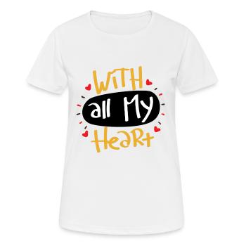 From the bottom of my heart - Women's Breathable T-Shirt - white - Front - AI Model Female 172 dark (172cm)