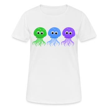 three jellyfish - Women's Breathable T-Shirt - white - Front - AI Model Female 172 dark (172cm)