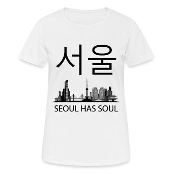 Séoul a une âme - Horizon de Séoul - T-shirt respirant Femme - blanc - Devant - AI Model Female 172 dark (172cm)