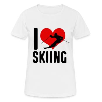 Ski ski cher noir - T-shirt respirant Femme - blanc - Devant - AI Model Female 172 dark (172cm)