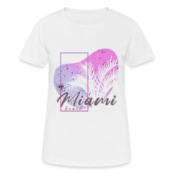 Miami Beach - T-shirt respirant Femme - blanc - Devant - AI Model Female 172 dark (172cm)