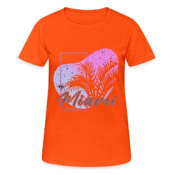 Miami Beach - Frauen T-Shirt atmungsaktiv - Neonorange - Vorne - AI Model Female 172 dark (172cm)