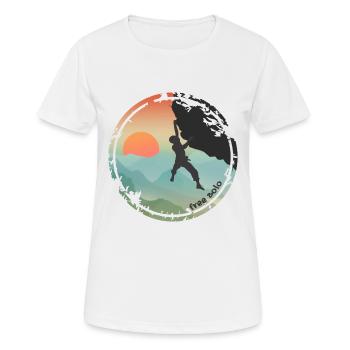 Climber free solo - T-shirt respirant Femme - blanc - Devant - AI Model Female 172 dark (172cm)