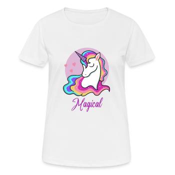 Magical Unicorn - Frauen T-Shirt atmungsaktiv - Weiß - Vorne - AI Model Female 172 dark (172cm)