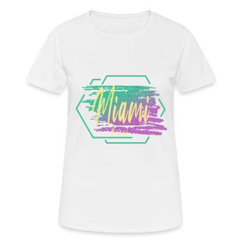 Miami Beach - Frauen T-Shirt atmungsaktiv - Weiß - Vorne - AI Model Female 172 dark (172cm)