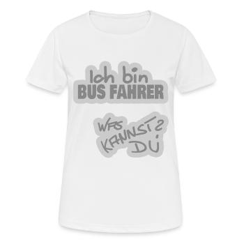 Busfahrer - Frauen T-Shirt atmungsaktiv - Weiß - Vorne - AI Model Female 172 dark (172cm)