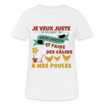 Mon Jardin et mes poules Cadeau - T-shirt respirant Femme - blanc - Devant - AI Model Female 172 dark (172cm)