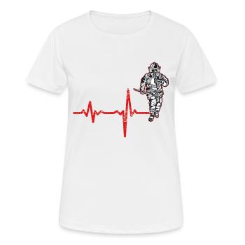 Shirt Gift Heartbeat Fire Department - Women's Breathable T-Shirt - white - Front - AI Model Female 172 dark (172cm)