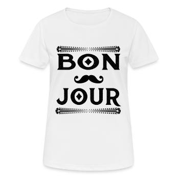 Bon Jour - Frauen T-Shirt atmungsaktiv - Weiß - Vorne - AI Model Female 172 dark (172cm)