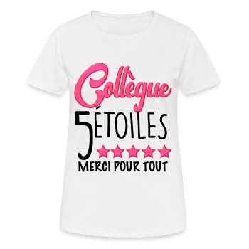 Femme Collègue 5 Etoiles Cadeau Départ - T-shirt respirant Femme - blanc - Devant - AI Model Female 172 dark (172cm)