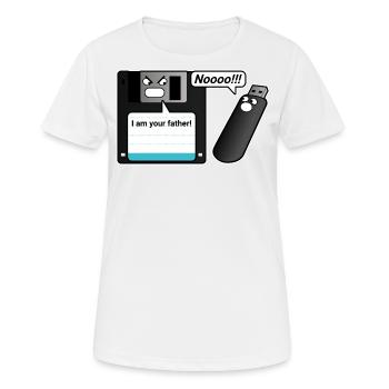 Disque lecteur clé USB père - T-shirt respirant Femme - blanc - Devant - AI Model Female 172 dark (172cm)