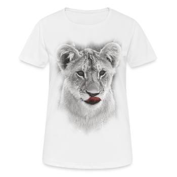 Löwenkopf - Frauen T-Shirt atmungsaktiv - Weiß - Vorne - AI Model Female 172 dark (172cm)