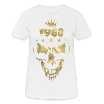 1988: L’Or du crâne (Skull Gold) - T-shirt respirant Femme - blanc - Devant - AI Model Female 172 dark (172cm)