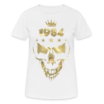 1984: L’Or du crâne (Skull Gold) - T-shirt respirant Femme - blanc - Devant - AI Model Female 172 dark (172cm)
