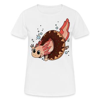 Axolotl Molch Donut - coole Geschenkidee Doughnut - Frauen T-Shirt atmungsaktiv - Weiß - Vorne - AI Model Female 172 dark (172cm)