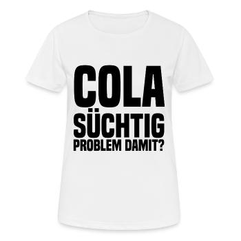 Cola suechtig problème avec noir - T-shirt respirant Femme - blanc - Devant - AI Model Female 172 dark (172cm)