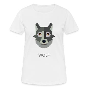 Wolf text grau - Frauen T-Shirt atmungsaktiv - Weiß - Vorne - AI Model Female 172 dark (172cm)