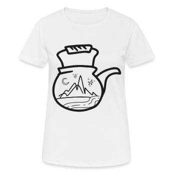 Bouilloire de camping-car - T-shirt respirant Femme - blanc - Devant - AI Model Female 172 dark (172cm)
