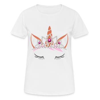 Einhorn für Mädchen Geburtstag Prinzessin Diadem - Frauen T-Shirt atmungsaktiv - Weiß - Vorne - AI Model Female 172 dark (172cm)