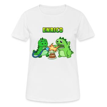 Enrico cadeau d'anniversaire - T-shirt respirant Femme - blanc - Devant - AI Model Female 172 dark (172cm)