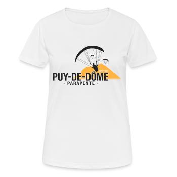 Parapente parapentiste puy de dôme spot parapente - T-shirt respirant Femme - blanc - Devant - AI Model Female 172 dark (172cm)