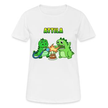 Cadeau d'anniversaire Attila - T-shirt respirant Femme - blanc - Devant - AI Model Female 172 dark (172cm)