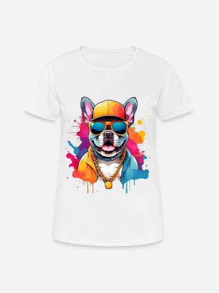 BOULEDOGUE FRANÇAIS D’ÉTÉ FRAIS - T-shirt respirant Femme - blanc