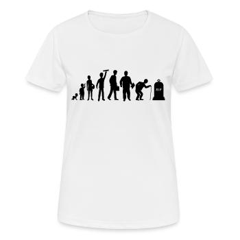 evolution von geburt zum Tod R.I.P- T-shirt - T-shirt respirant Femme - blanc - Devant - AI Model Female 172 dark (172cm)