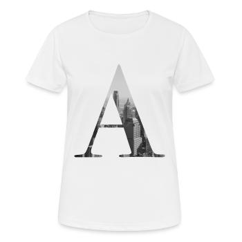 Lettre de New York A - T-shirt respirant Femme - blanc - Devant - AI Model Female 172 dark (172cm)
