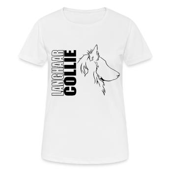 Langhaar Collie Profil Hunde Hund Wilsigns - Frauen T-Shirt atmungsaktiv - Weiß - Vorne - AI Model Female 172 dark (172cm)