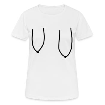 Sexy Geile Hänge Titten Titten Brüste Geschenk - Frauen T-Shirt atmungsaktiv - Weiß - Vorne - AI Model Female 172 dark (172cm)