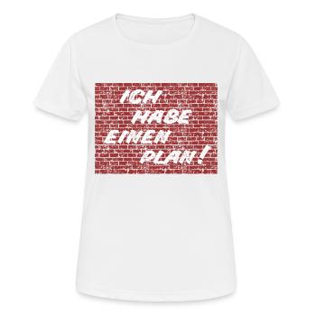 Kult - Ich habe einen Plan! - DDR TV - Frauen T-Shirt atmungsaktiv - Weiß - Vorne - AI Model Female 172 dark (172cm)