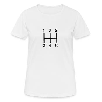 Gear Gangschaltung Becauseracecar Geschenk - Frauen T-Shirt atmungsaktiv - Weiß - Vorne - AI Model Female 172 dark (172cm)