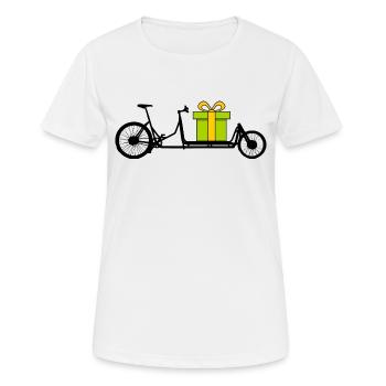 Lastenrad mit Geschenk - Frauen T-Shirt atmungsaktiv - Weiß - Vorne - AI Model Female 172 dark (172cm)