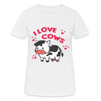 I love cows - cows - cute cow - Women's Breathable T-Shirt - white - Front - AI Model Female 172 dark (172cm)