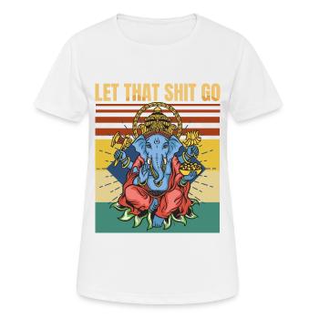 Yoga - Spiritual Ganesha - Meditation - Funny - Women's Breathable T-Shirt - white - Front - AI Model Female 172 dark (172cm)
