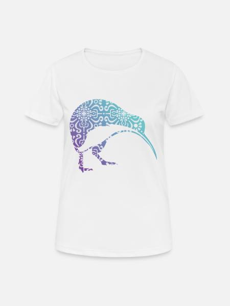 Maori Kiwi Tribal Aboriginal New Zealand Bird Art - Women's Breathable T-Shirt - white