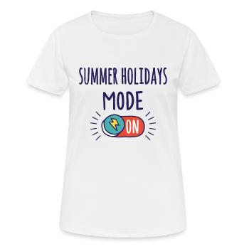 Sommerferien Modus An - Frauen T-Shirt atmungsaktiv - Weiß - Vorne - AI Model Female 172 dark (172cm)