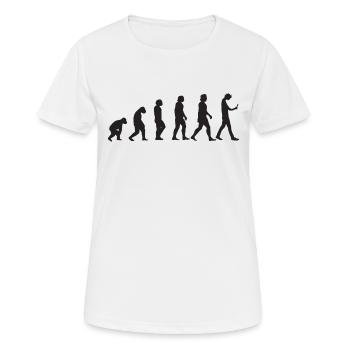 De l’évolution humaine à la dépendance au smartphone - T-shirt respirant Femme - blanc - Devant - AI Model Female 172 dark (172cm)