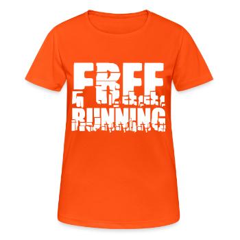Freerunning Free Running Run Sprung Geschenk - Frauen T-Shirt atmungsaktiv - Neonorange - Vorne - AI Model Female 172 dark (172cm)