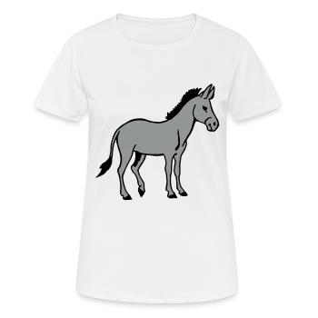 Âne - T-shirt respirant Femme - blanc - Devant - AI Model Female 172 dark (172cm)