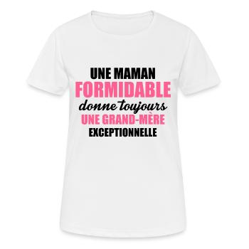 une grand mère exceptionnelle - T-shirt respirant Femme - blanc - Devant - AI Model Female 172 dark (172cm)