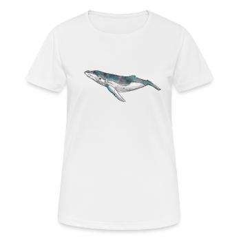 Wal Aquarell - Frauen T-Shirt atmungsaktiv - Weiß - Vorne - AI Model Female 172 dark (172cm)