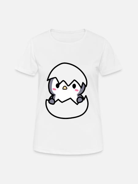 mignon bébé pingouin dans une idée coquille d'oeuf - T-shirt respirant Femme - blanc