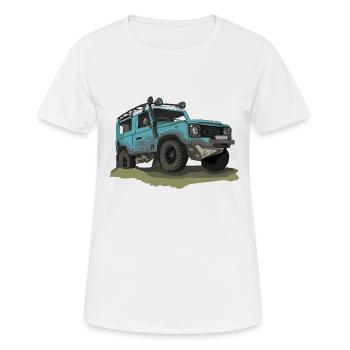 Icône de véhicule hors route anglais - Ninety - T-shirt respirant Femme - blanc - Devant - AI Model Female 172 dark (172cm)