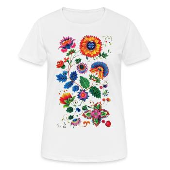 Schönes Blumenmuster - Frauen T-Shirt atmungsaktiv - Weiß - Vorne - AI Model Female 172 dark (172cm)