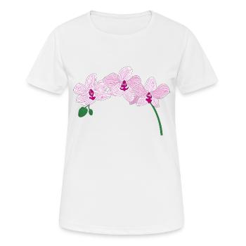 Rosa Orchidee Blume - Frauen T-Shirt atmungsaktiv - Weiß - Vorne - AI Model Female 172 dark (172cm)